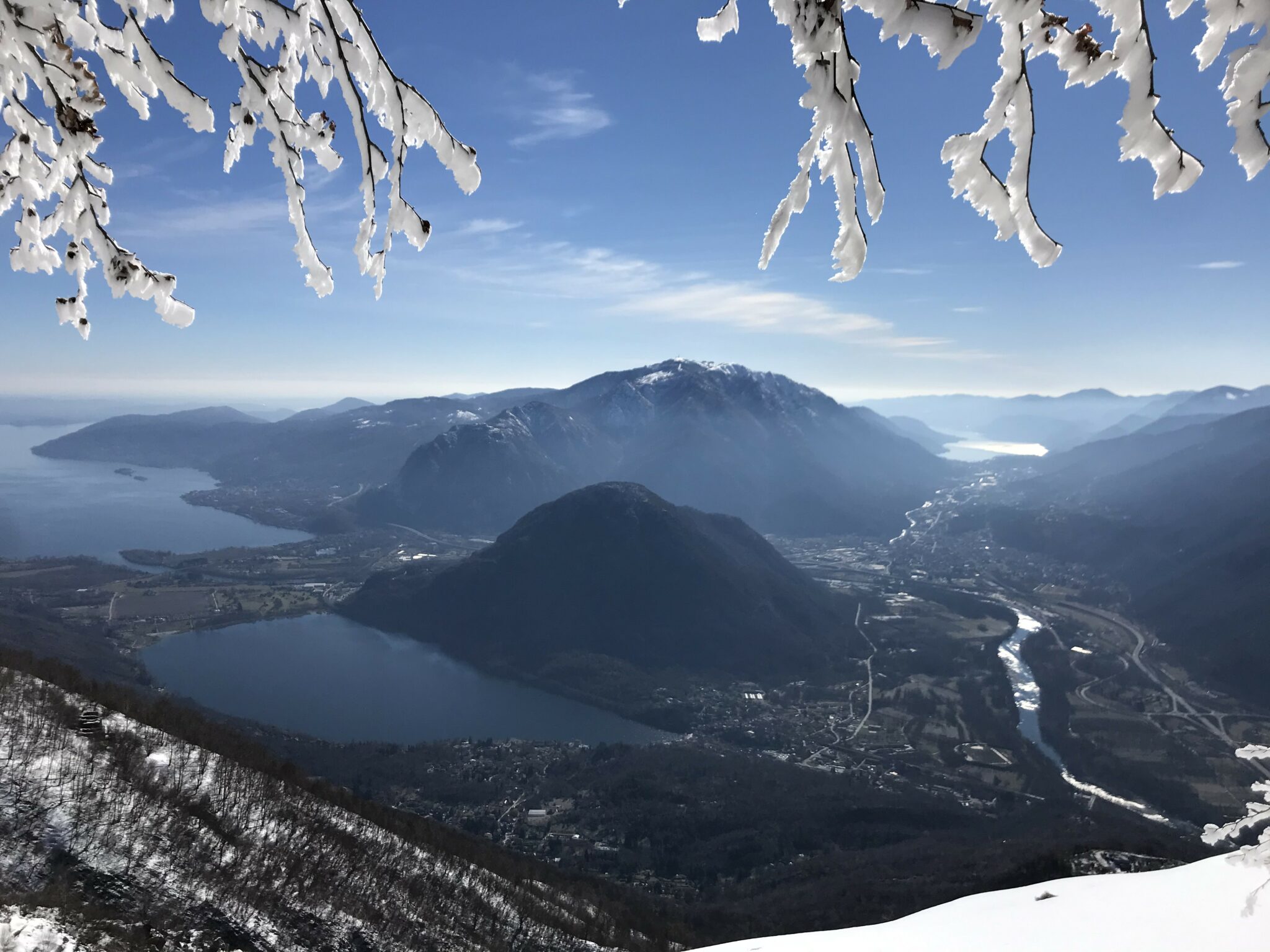 View from Monte Faie on Lago Maggiore, Lago di Merluzzo and Lago d'Orta